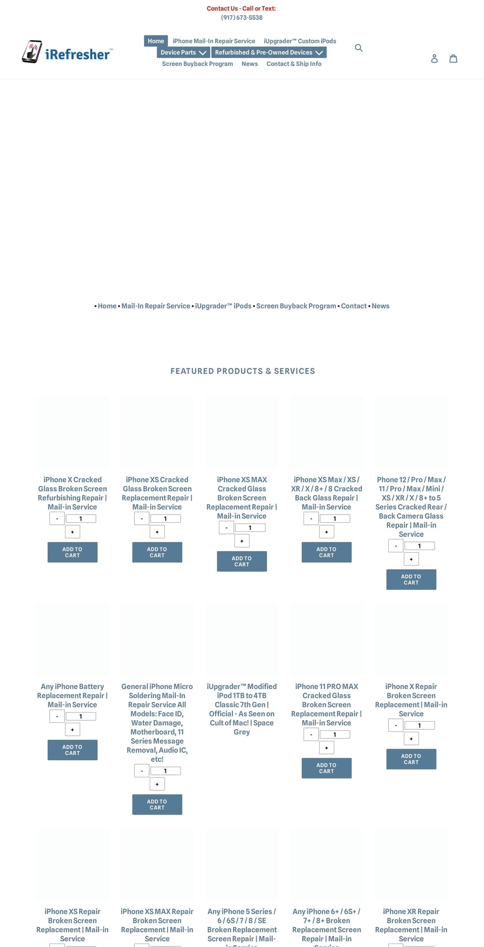irefresher.com shopify website screenshot