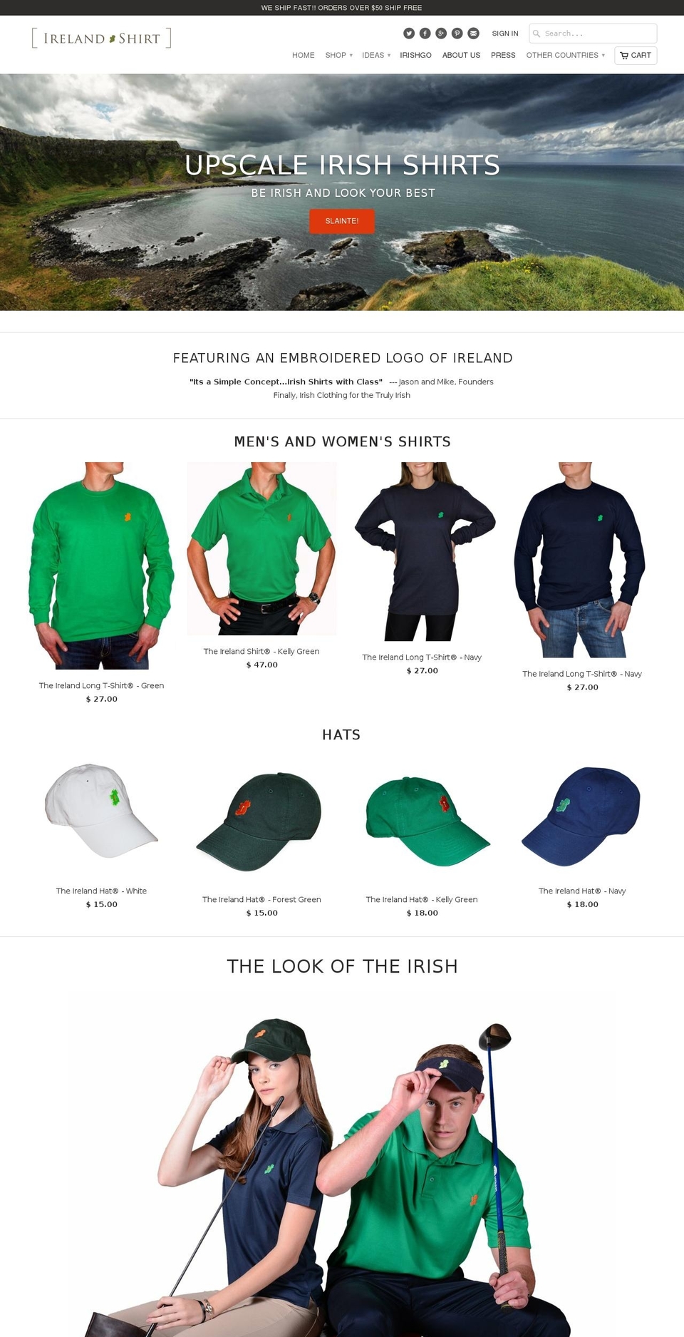 irelandshirt.com shopify website screenshot