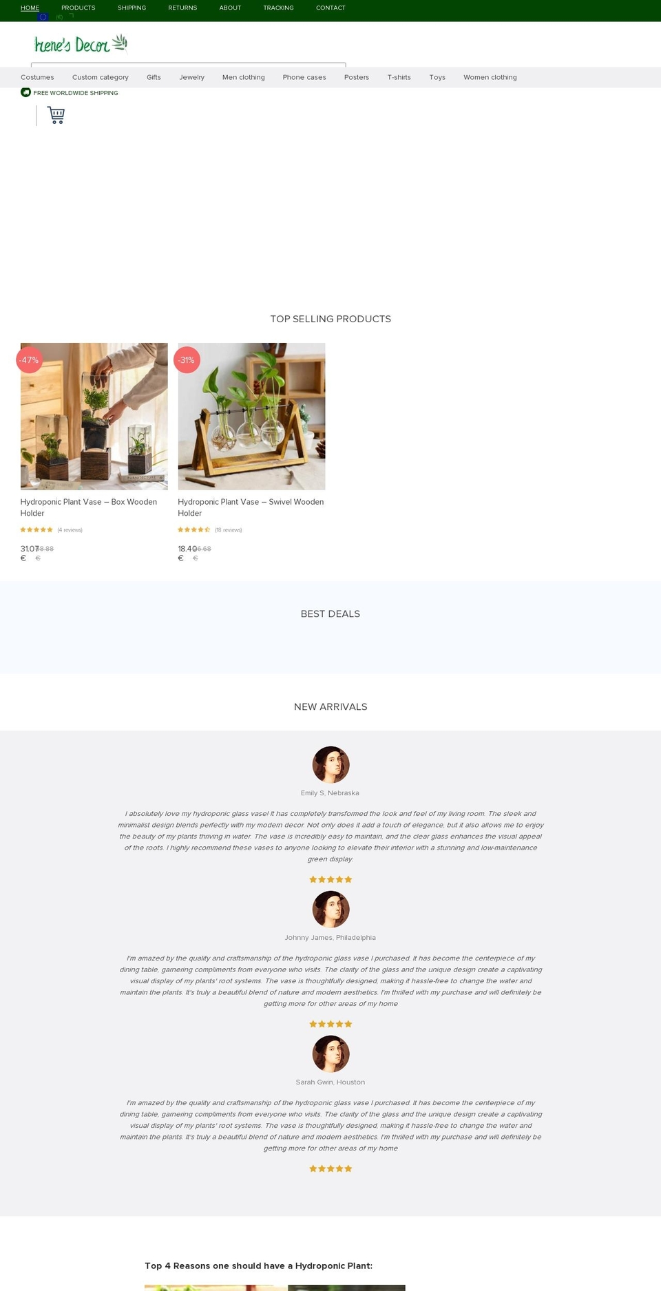 irenedecor.com shopify website screenshot
