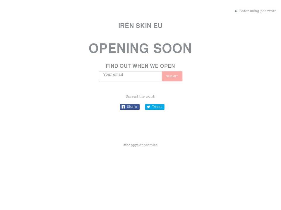 irenskin-eu.myshopify.com shopify website screenshot