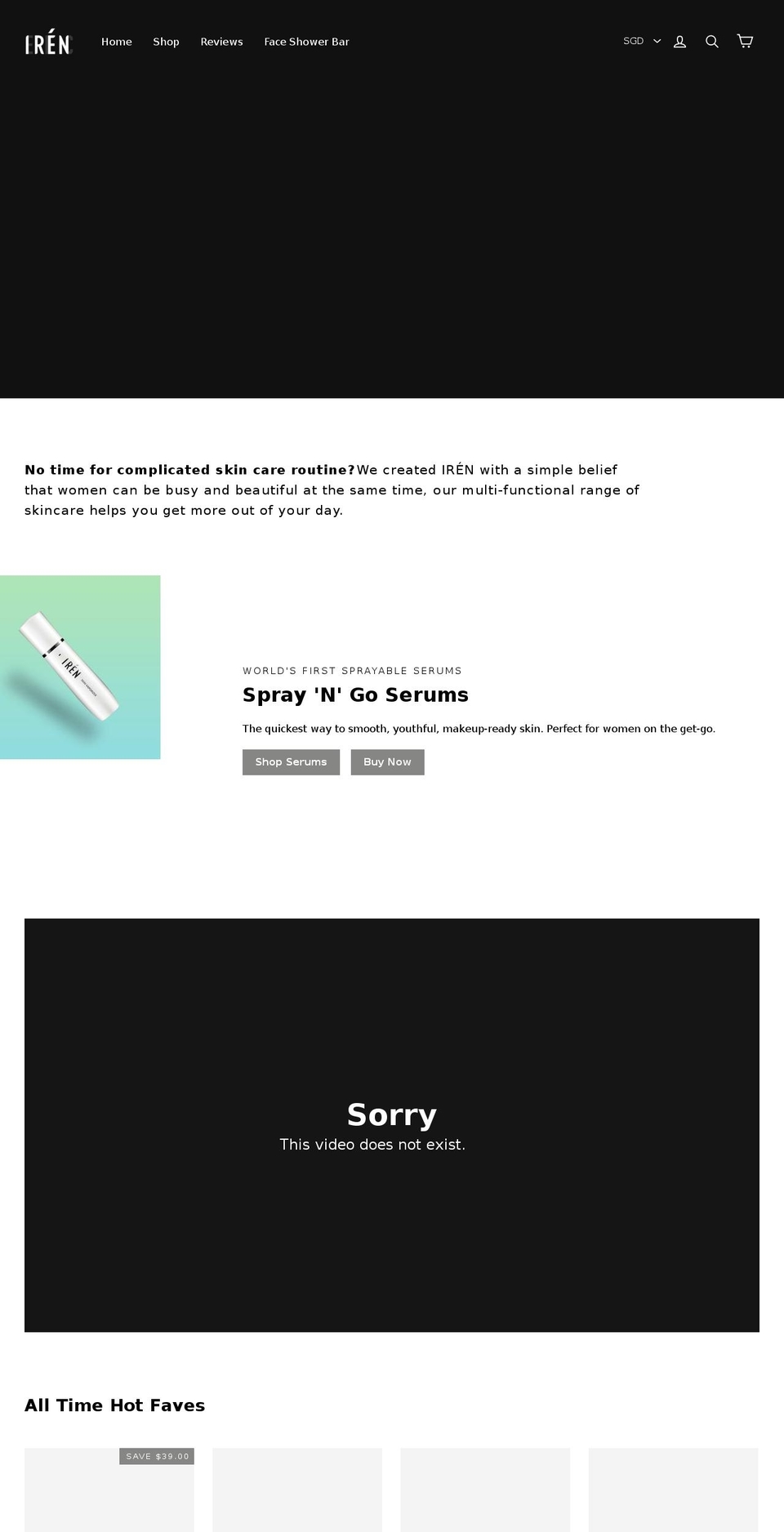 irenskin.com shopify website screenshot