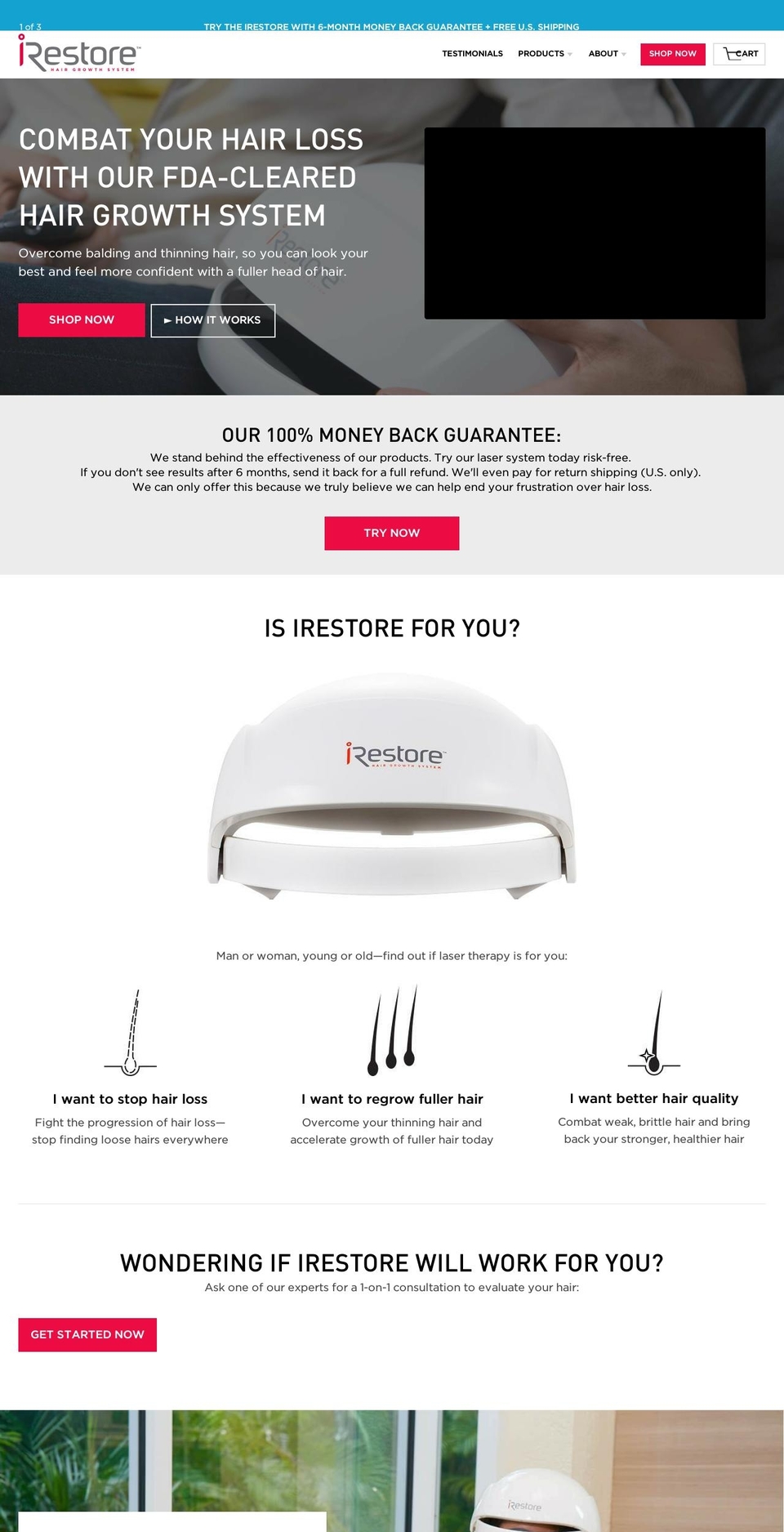 iRestore base theme Shopify theme site example irestoremyhair.com