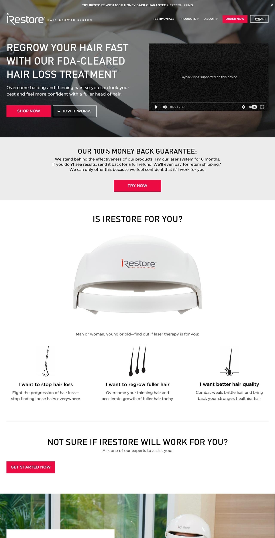 irestorethinhair.com shopify website screenshot