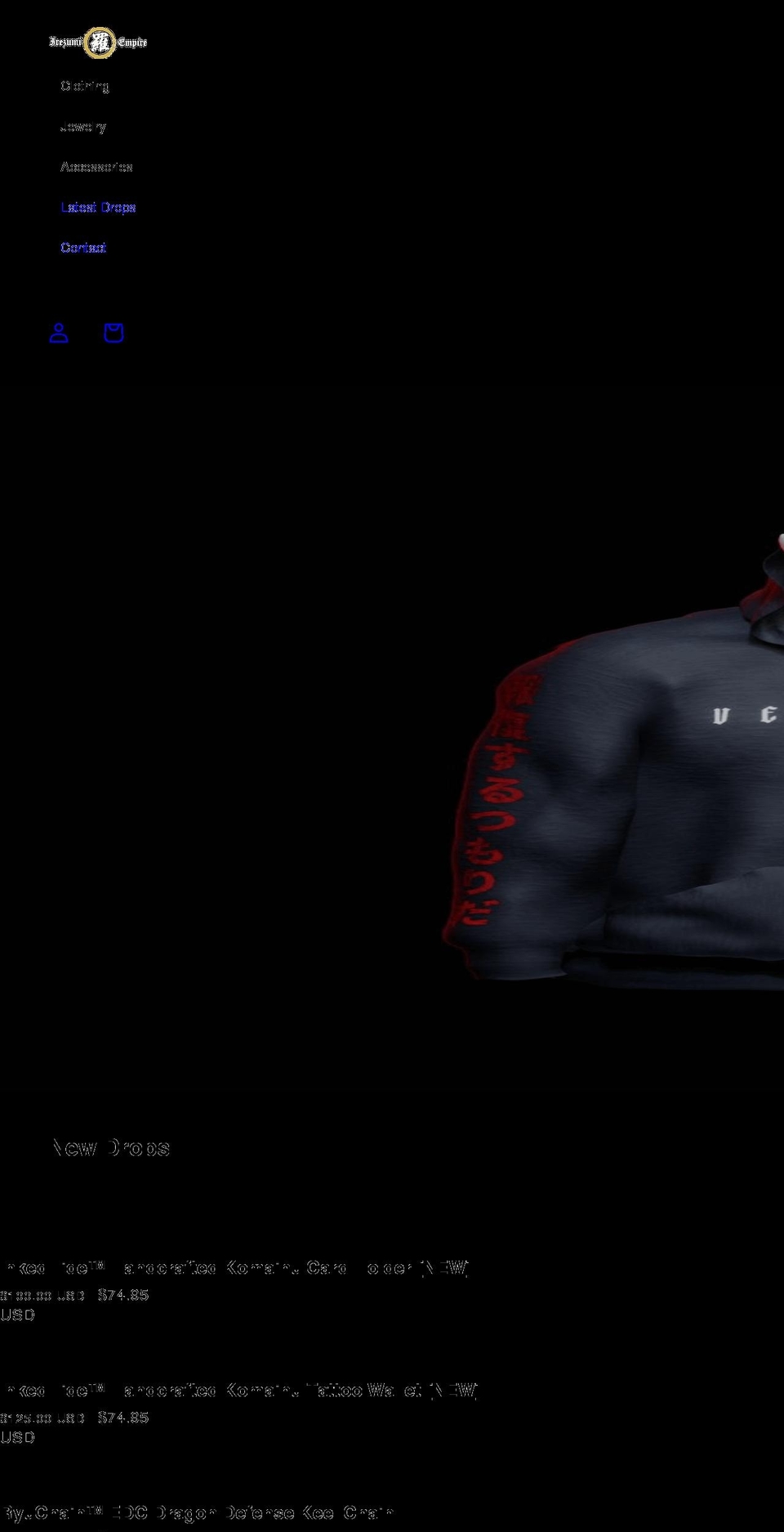irezumiempire.com — Shopify storefront screenshot
