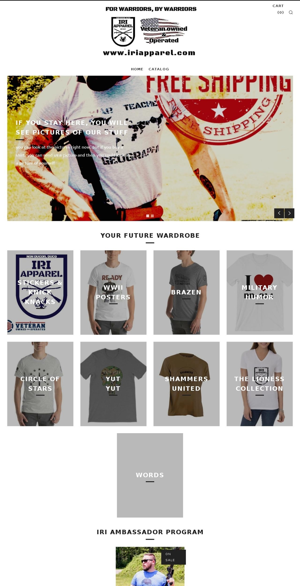 iriapparel.com — Shopify storefront screenshot