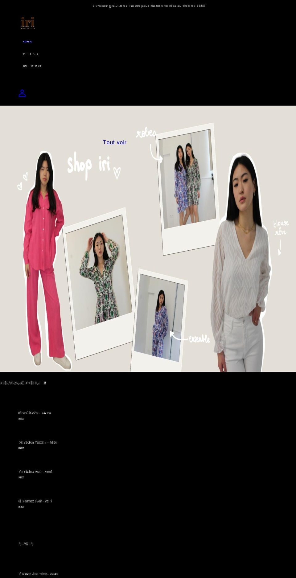 iricollection.com shopify website screenshot