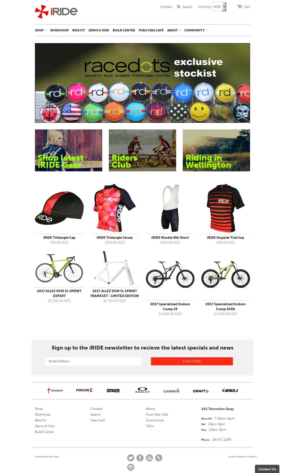 iride.net.nz shopify website screenshot