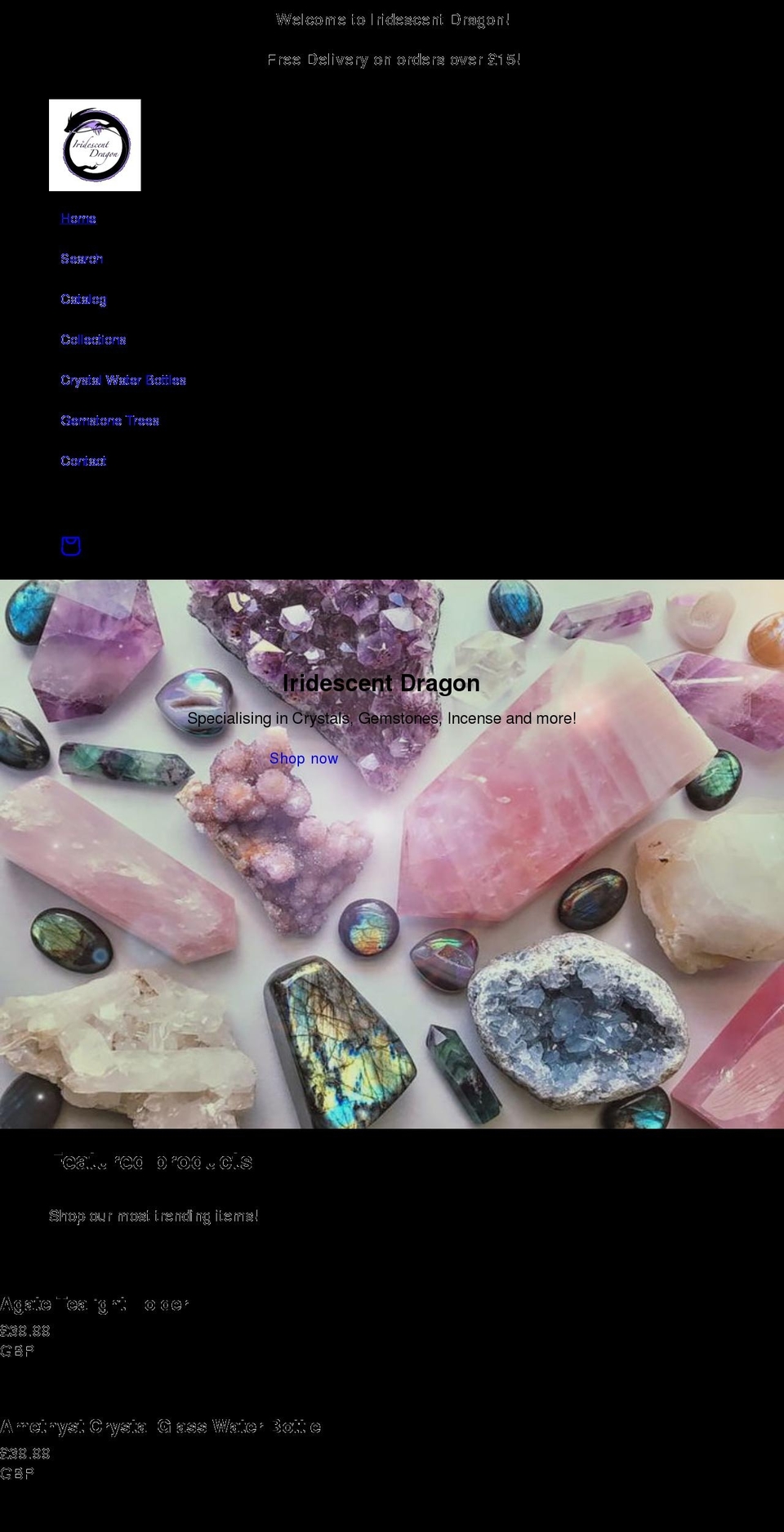 iridescentdragon.com shopify website screenshot