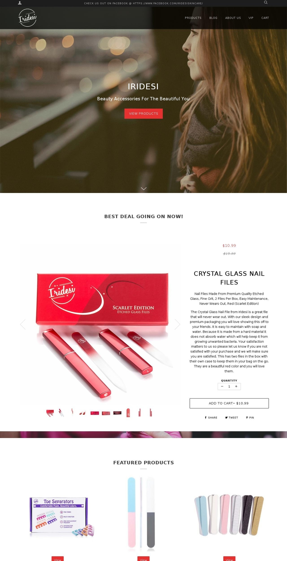 iridesi.com shopify website screenshot