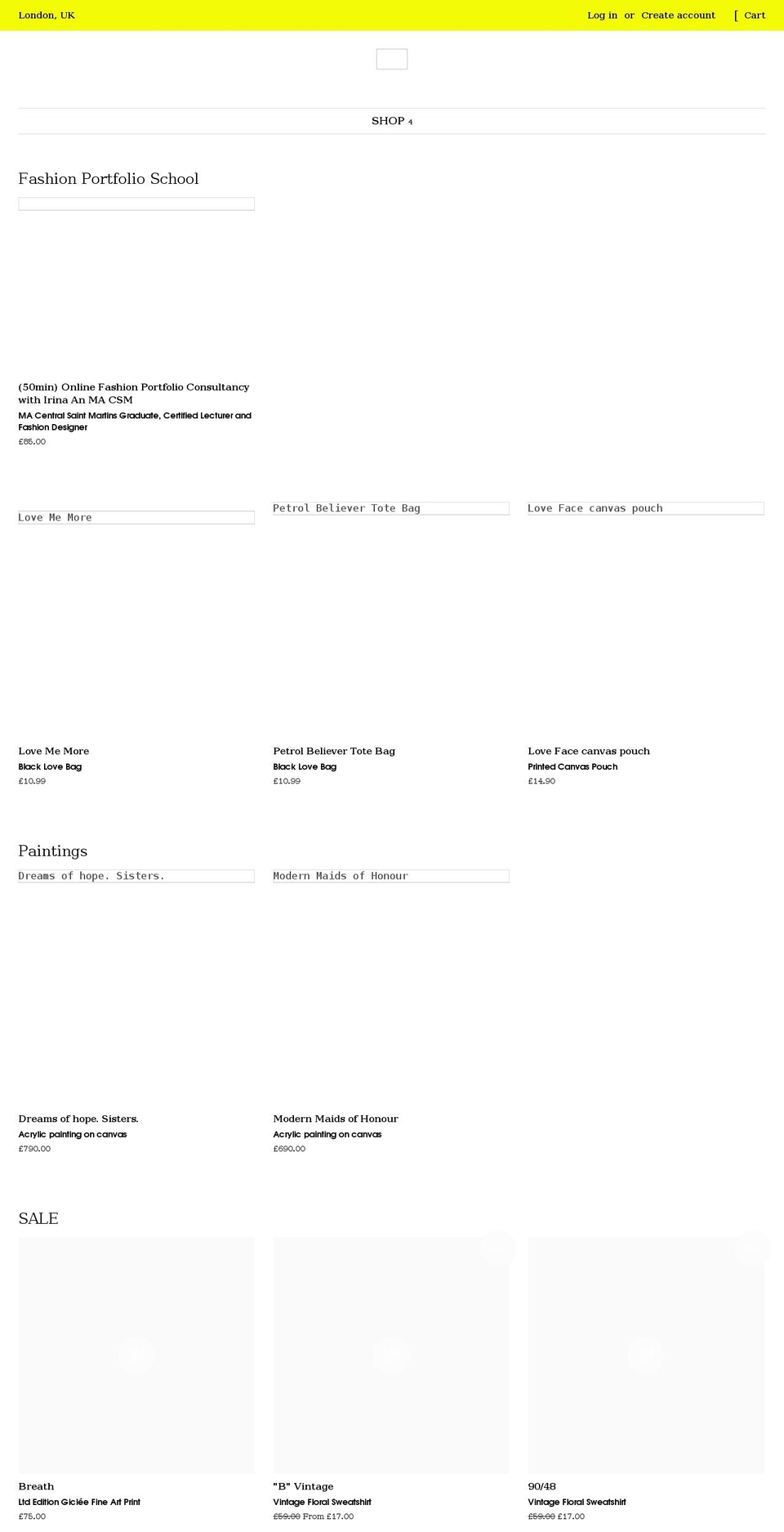 irinaan.com shopify website screenshot