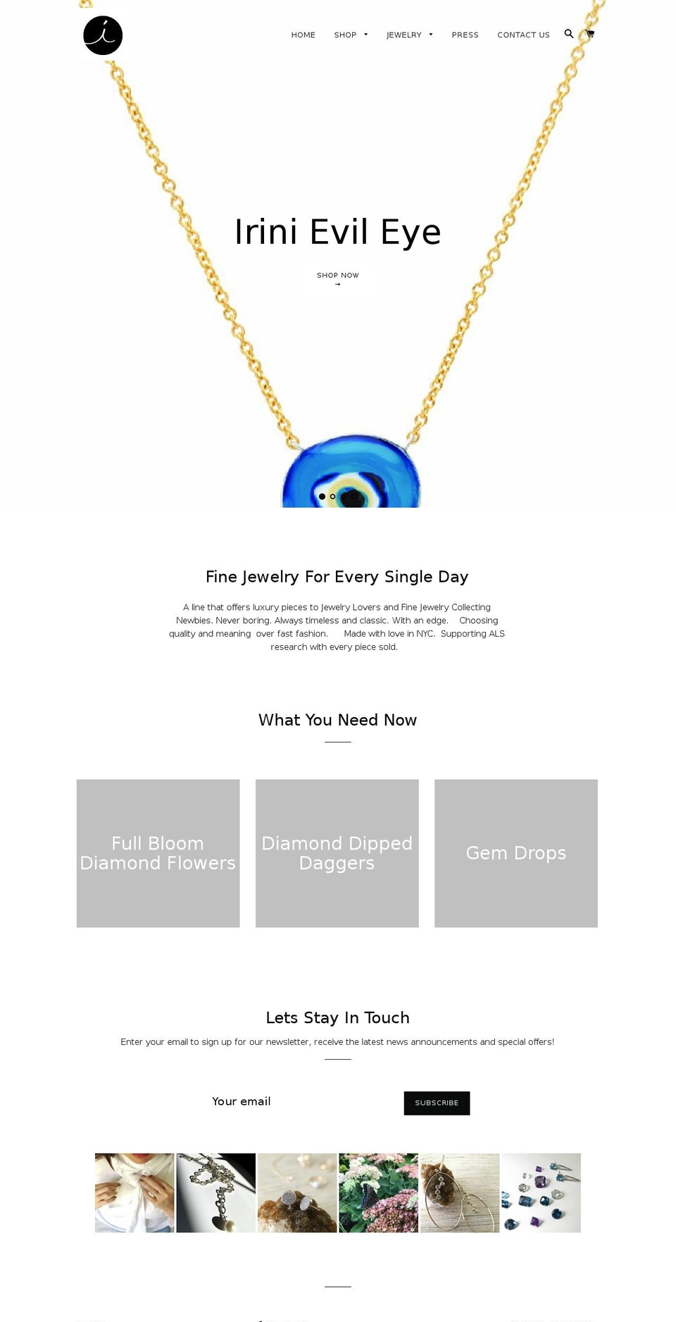 irinidesign.com shopify website screenshot
