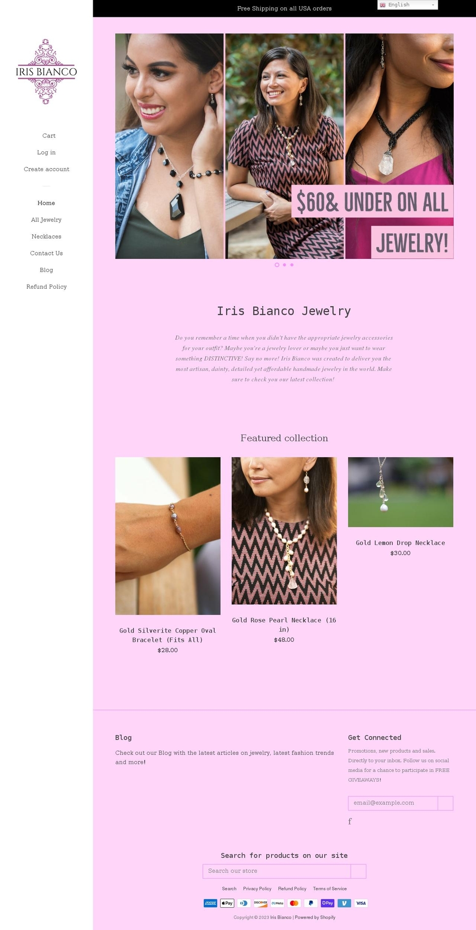 irisbianco.com — Shopify storefront screenshot