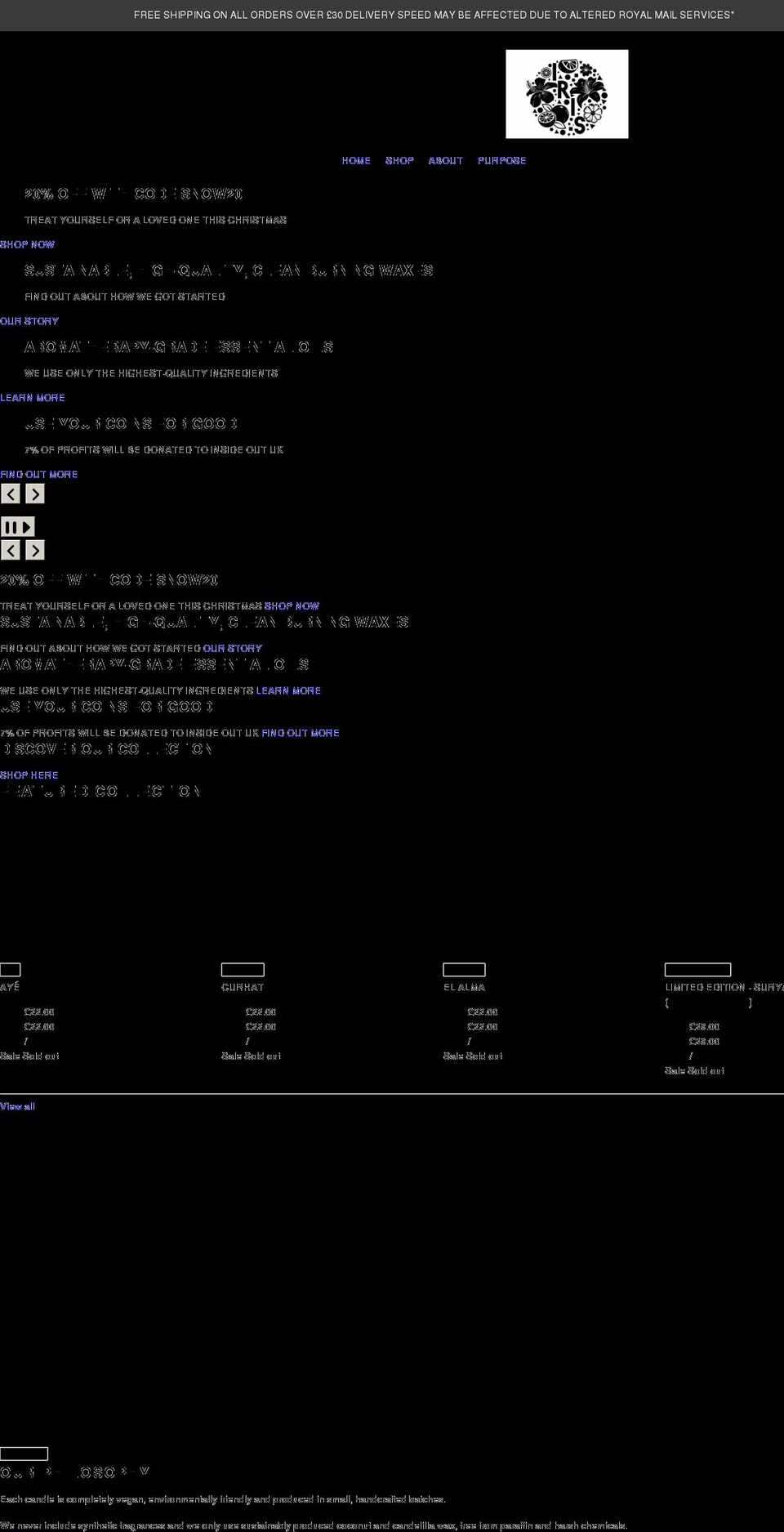 iriscandles.com shopify website screenshot