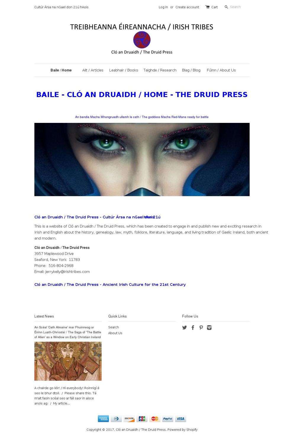irish-tribes.com shopify website screenshot