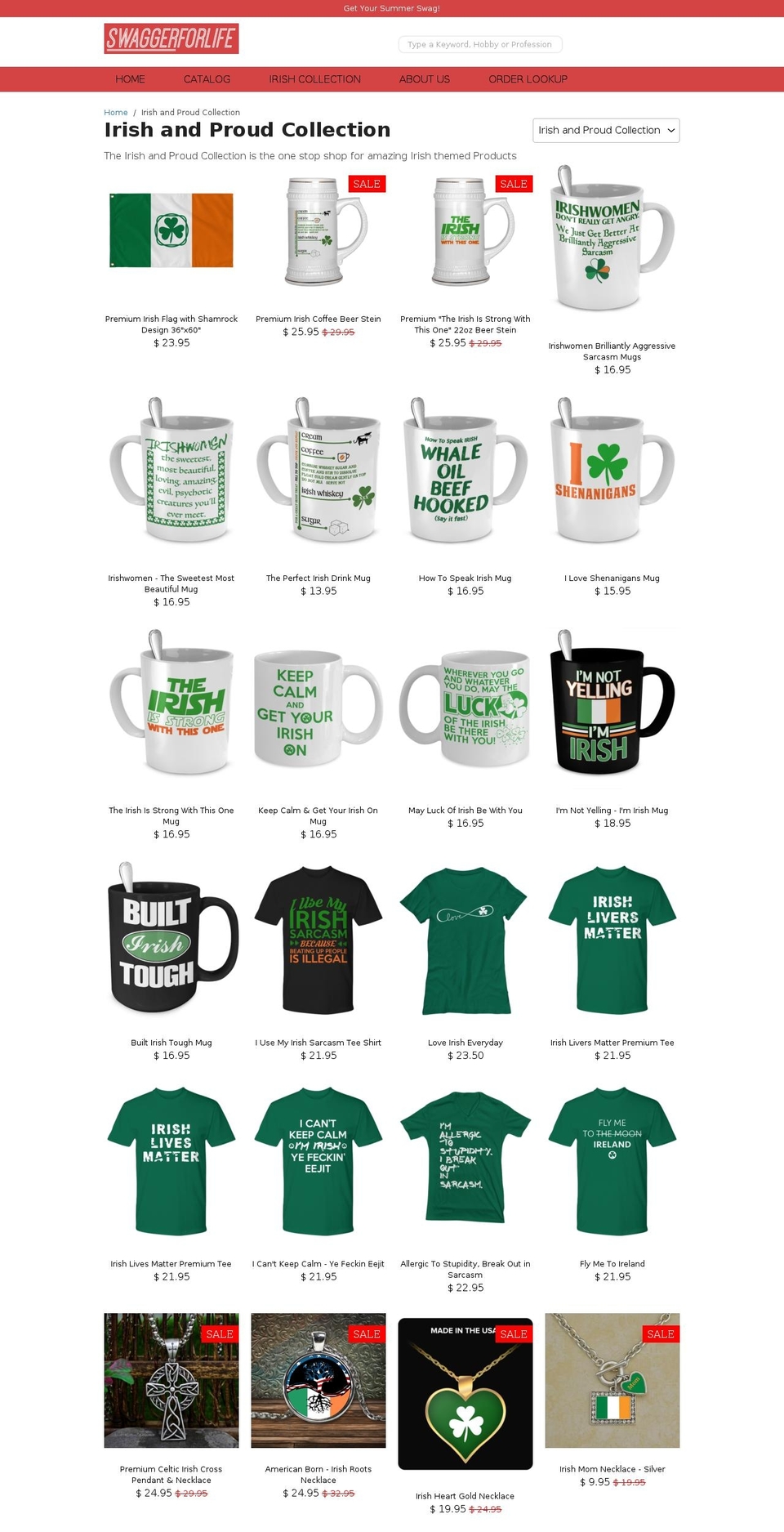 irishandproud.com — Shopify storefront screenshot