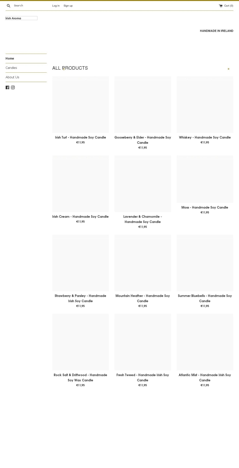 irisharoma.com — Shopify storefront screenshot