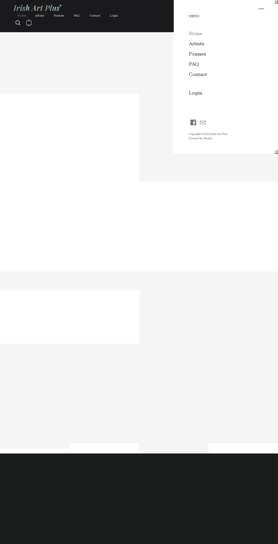 irishartplus.com shopify website screenshot