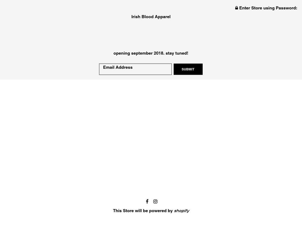 irishbloodapparel.com — Shopify storefront screenshot