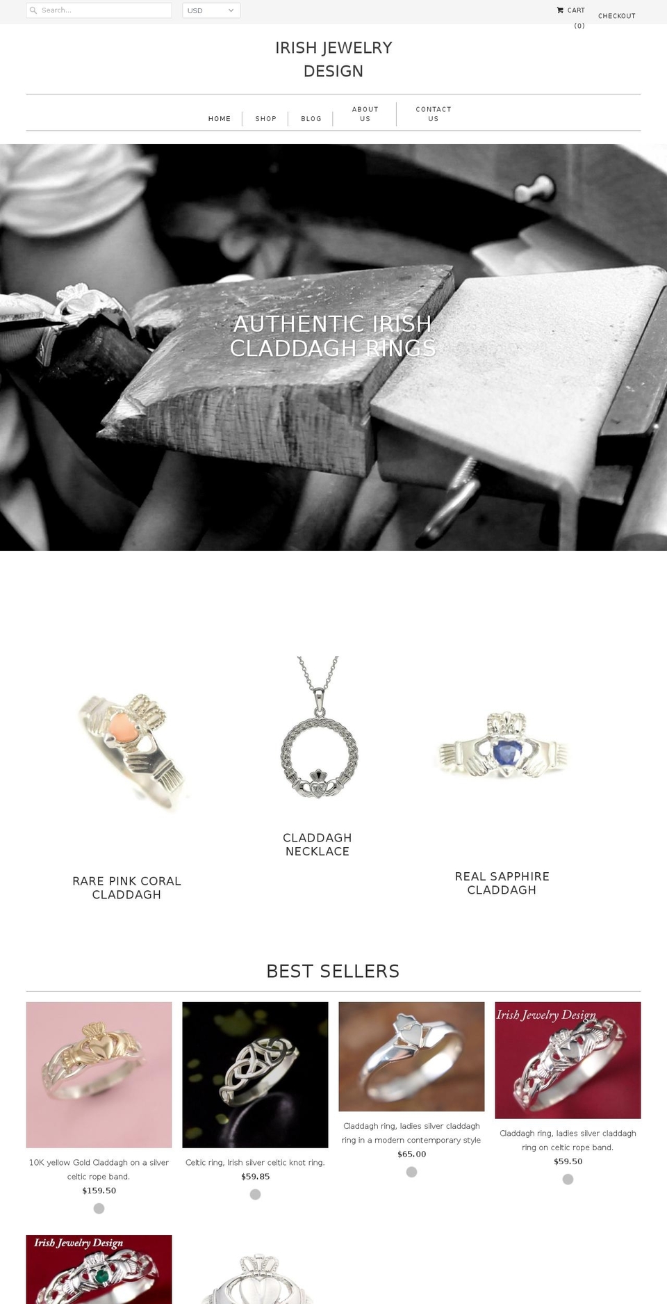 irishjewelrydesign.com shopify website screenshot