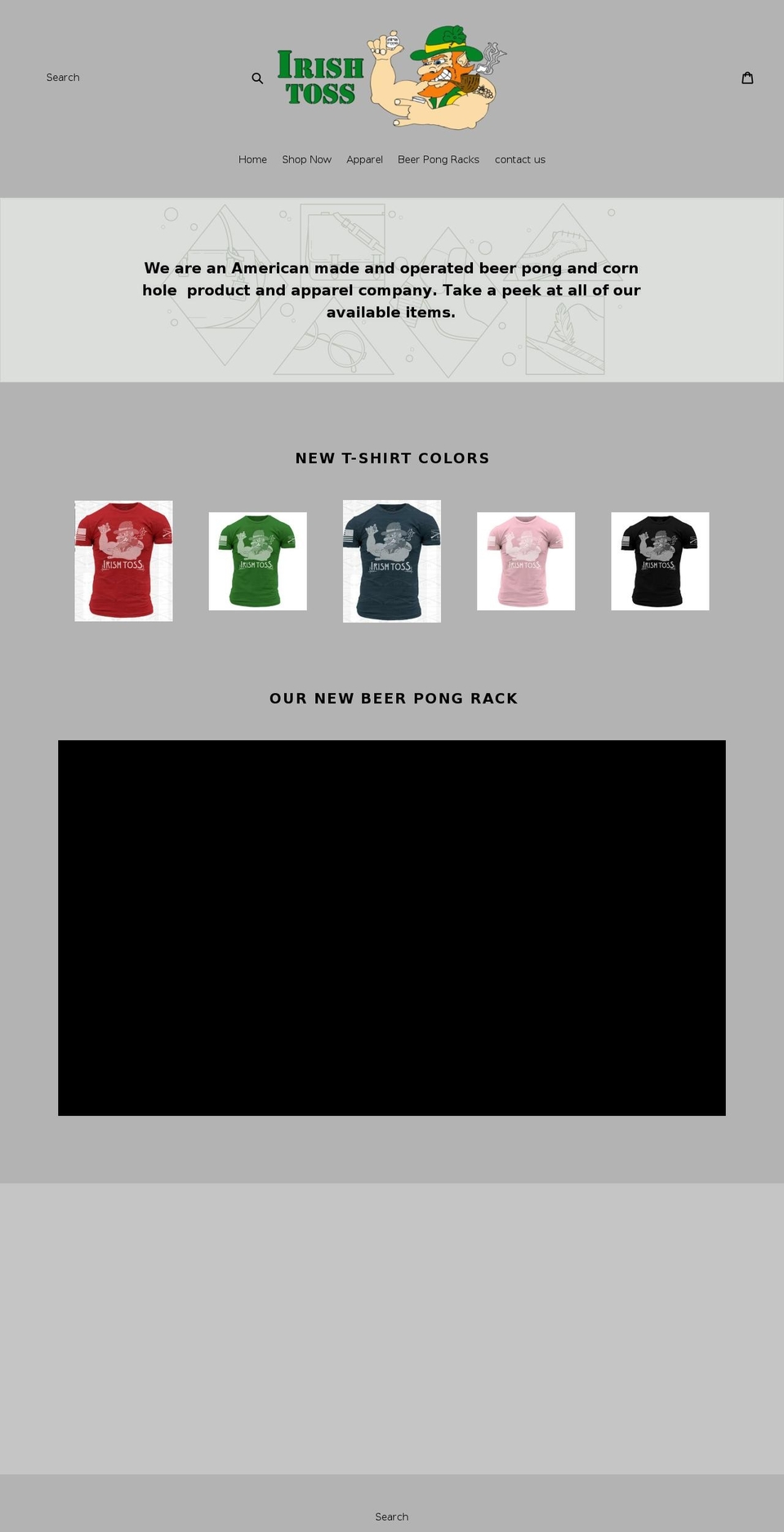 irishtoss.com — Shopify storefront screenshot