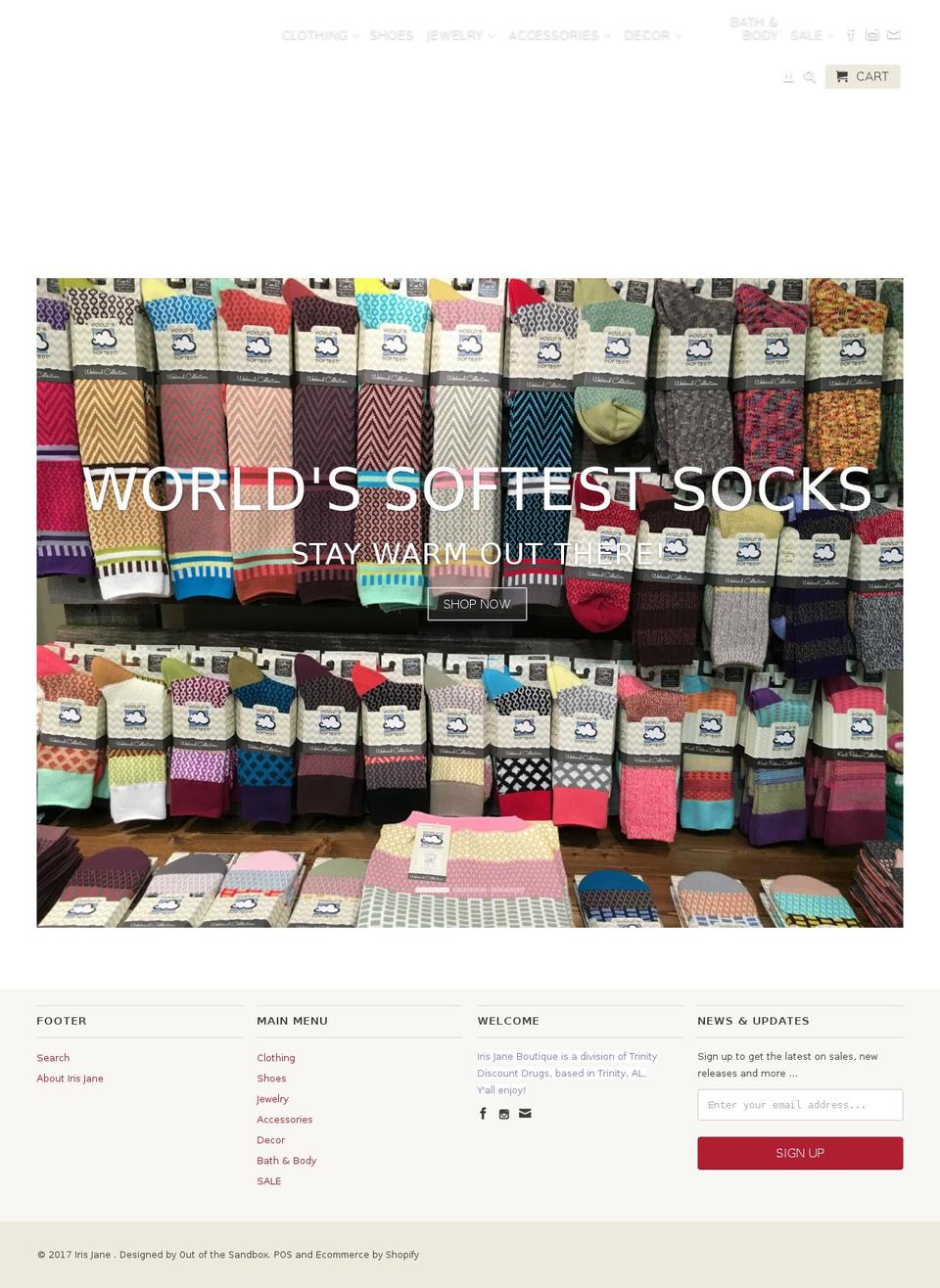 irisjane.com shopify website screenshot