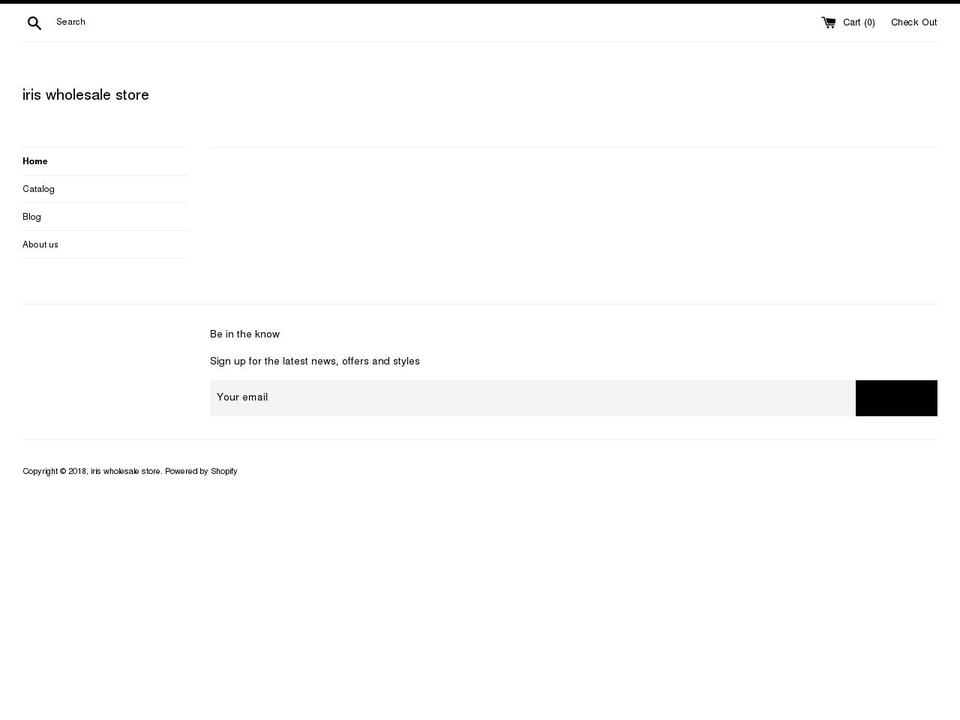 iriswholestore.com — Shopify storefront screenshot