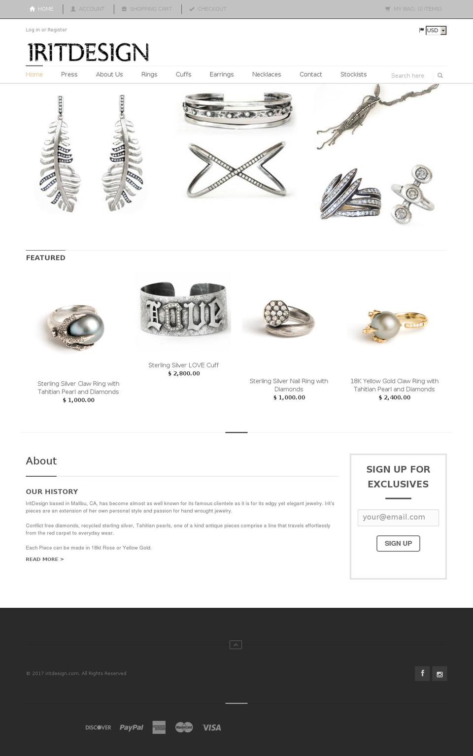 iritdesign.com shopify website screenshot