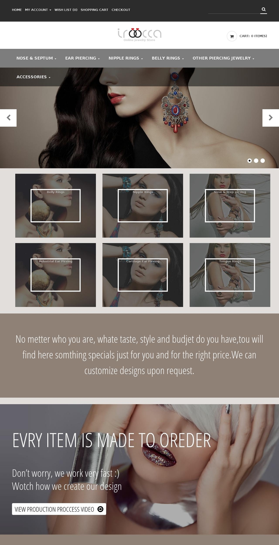 irocca.com — Shopify storefront screenshot