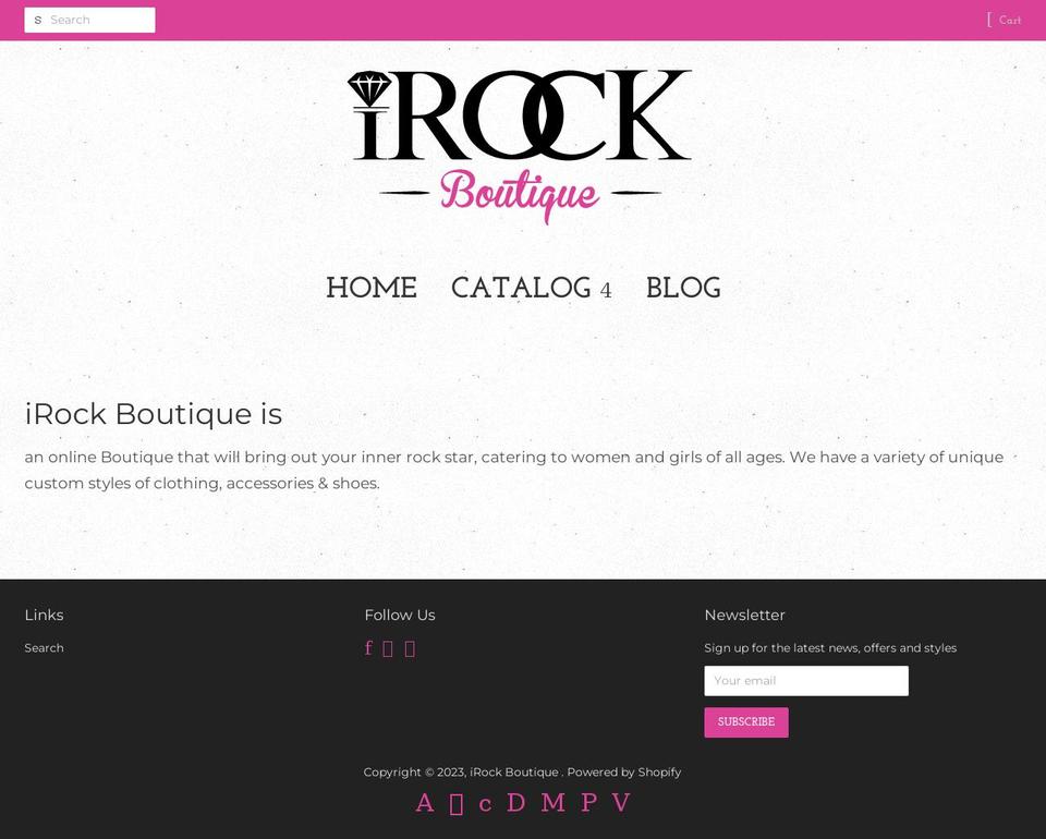 irock-boutique.com shopify website screenshot