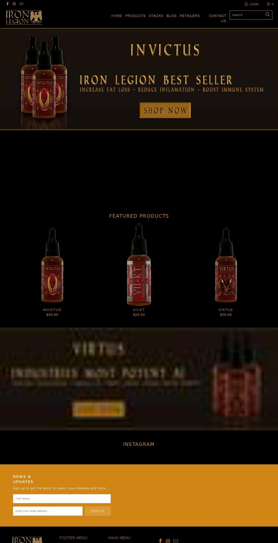 iron-legion.com shopify website screenshot