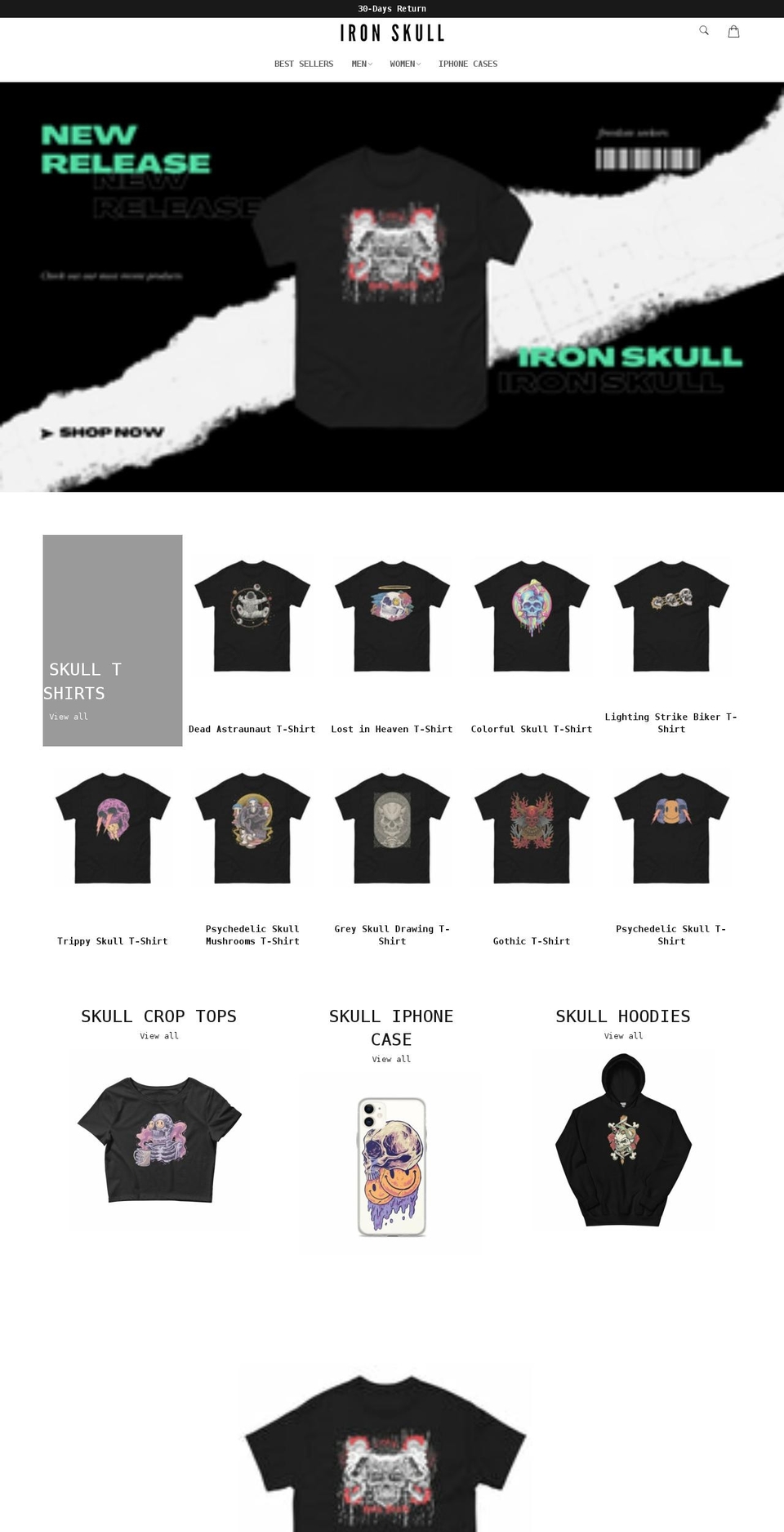 iron-skull.com shopify website screenshot