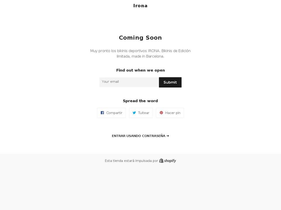 irona.co shopify website screenshot