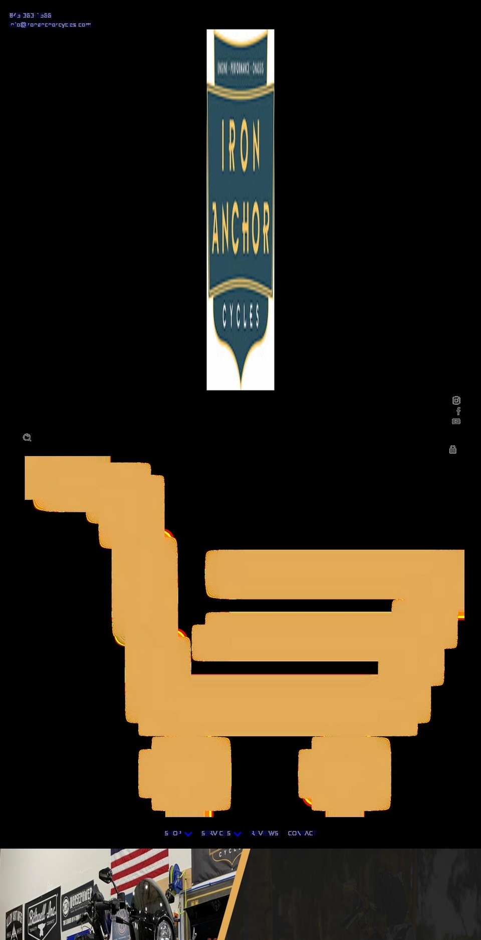 ironanchorcycles.com shopify website screenshot