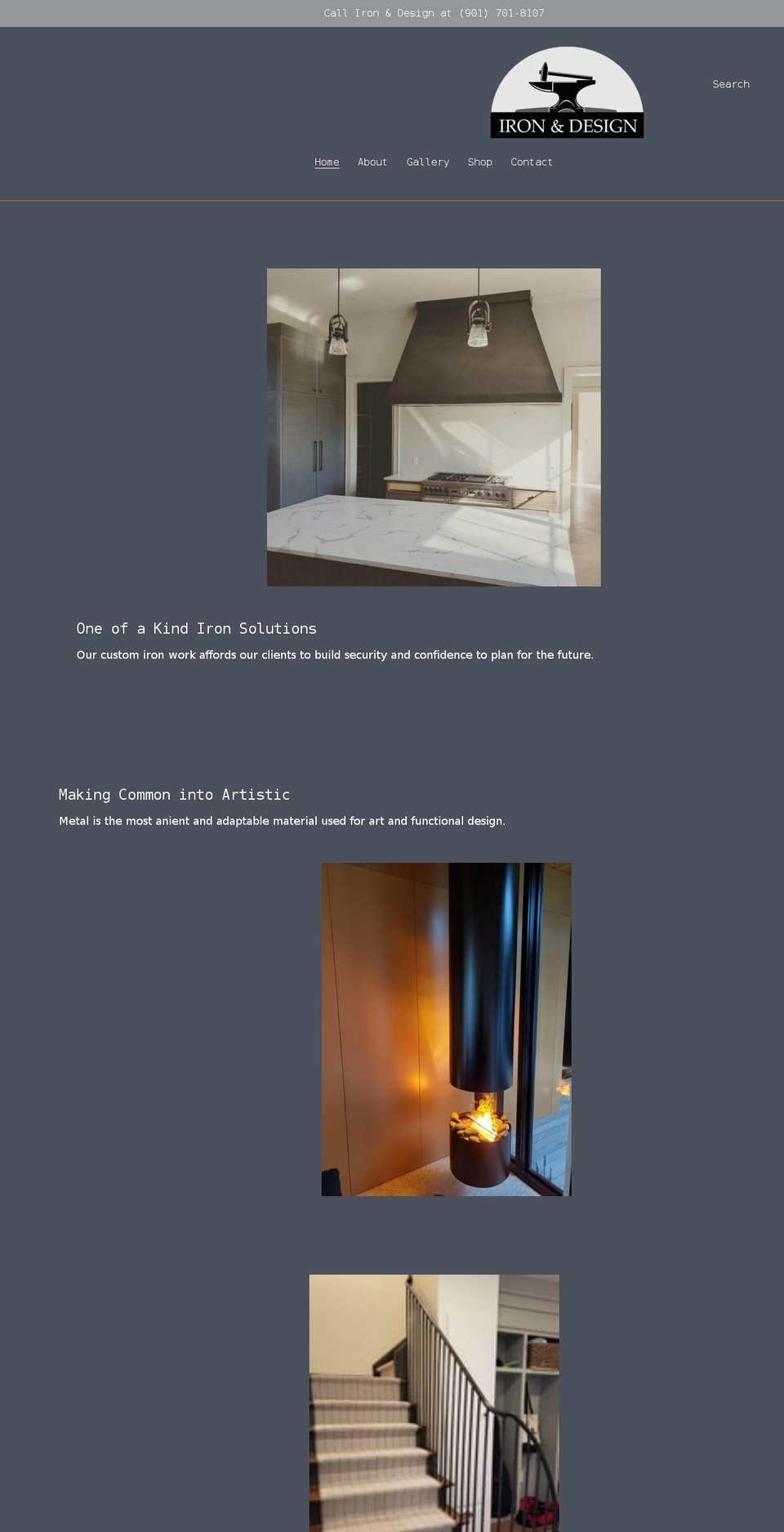 ironanddesign.com shopify website screenshot