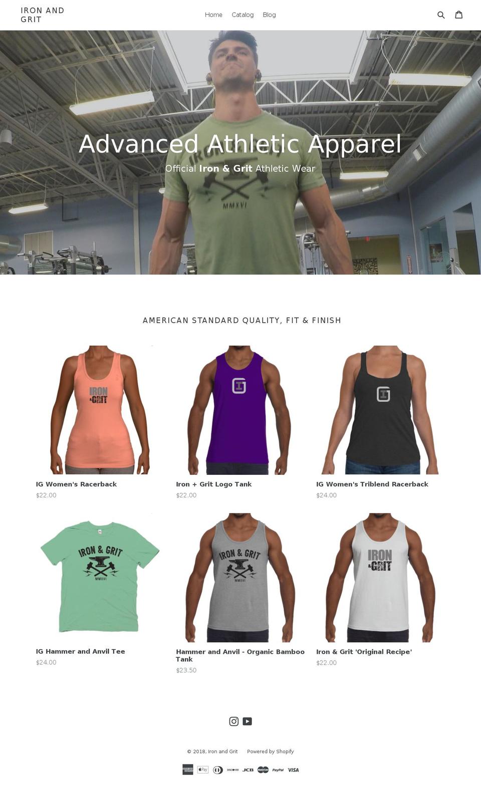 ironandgrit.net shopify website screenshot
