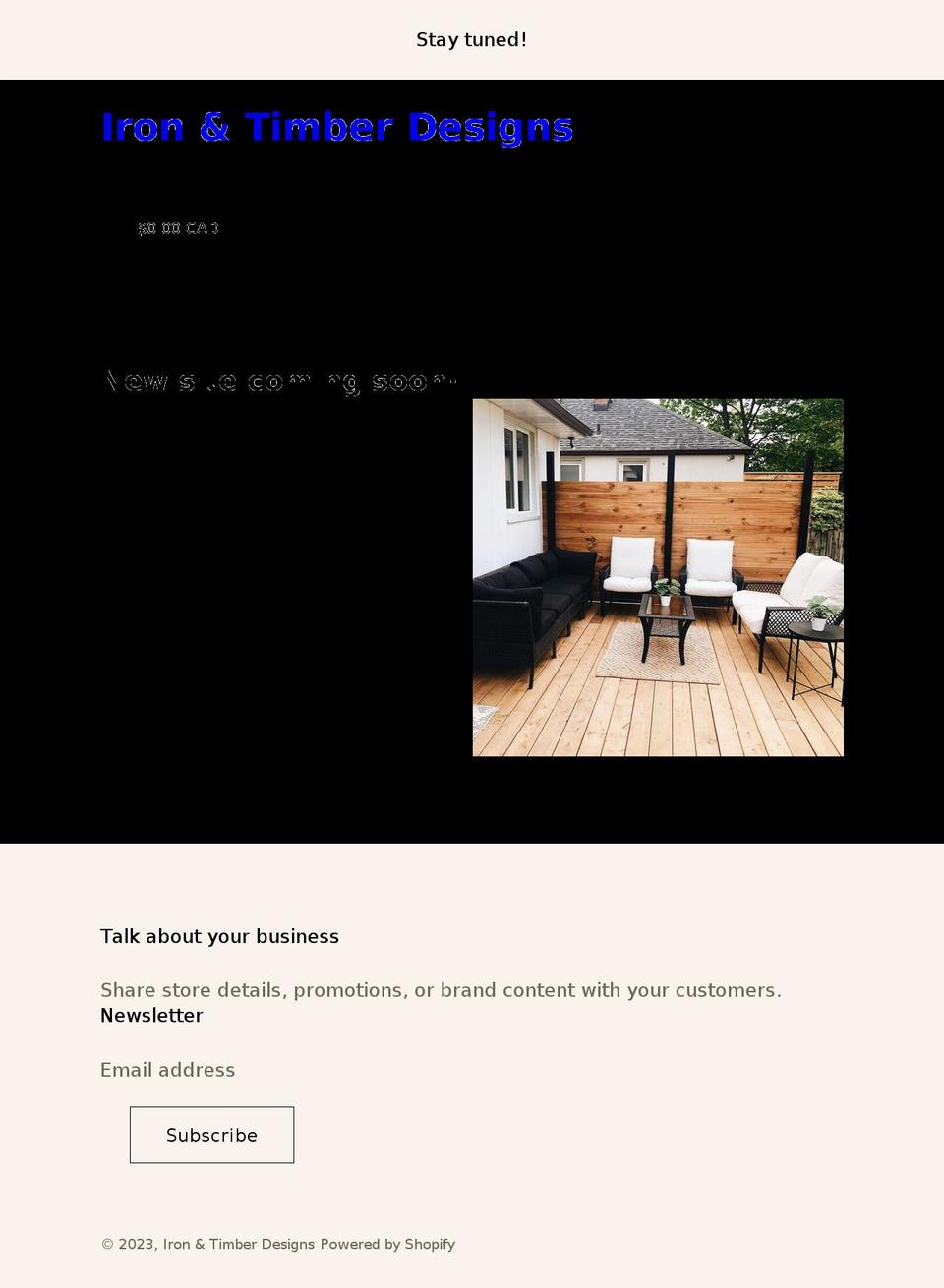 ironandtimber.com shopify website screenshot