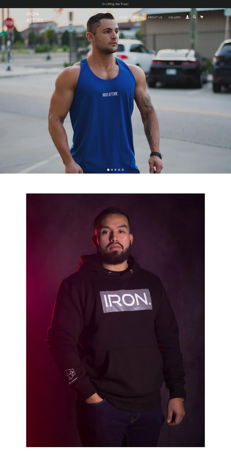 ironattire.com — Shopify storefront screenshot