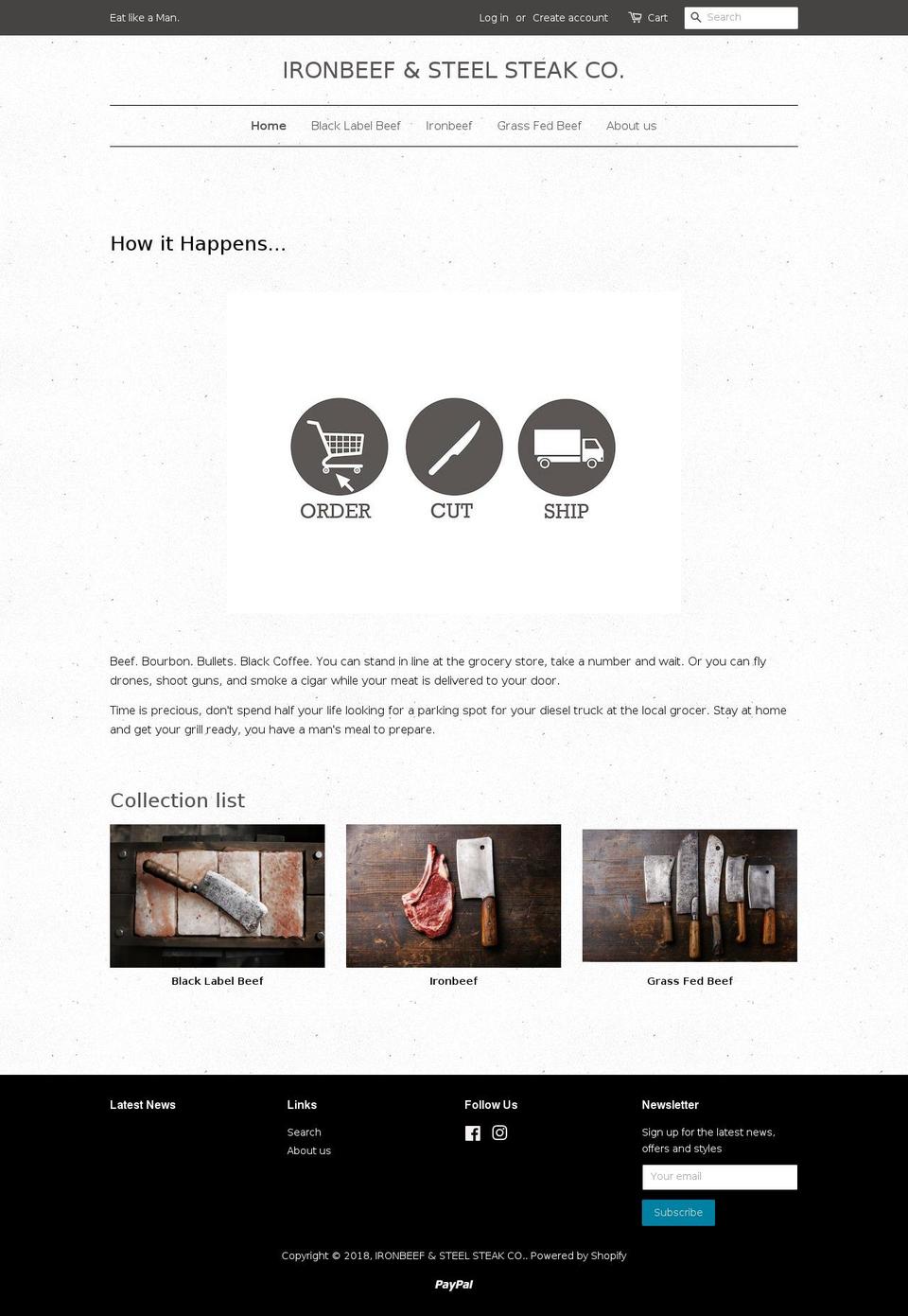 ironbeefco.com — Shopify storefront screenshot
