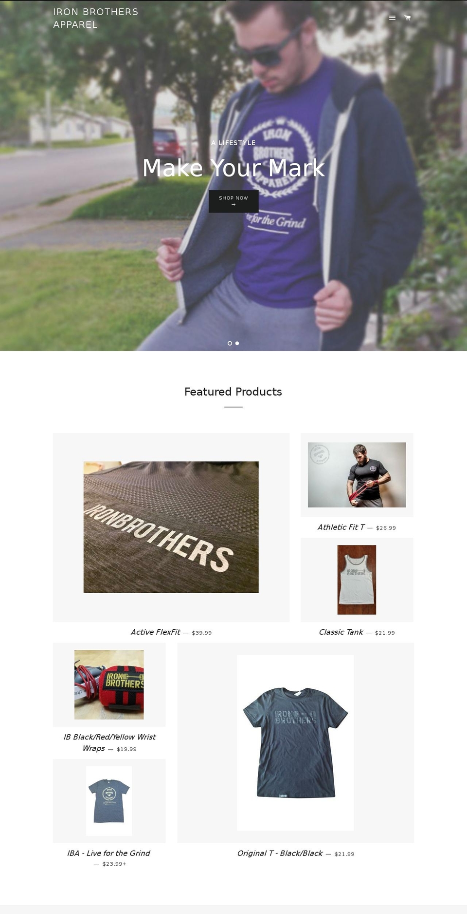 ironbrothersapparel.com shopify website screenshot