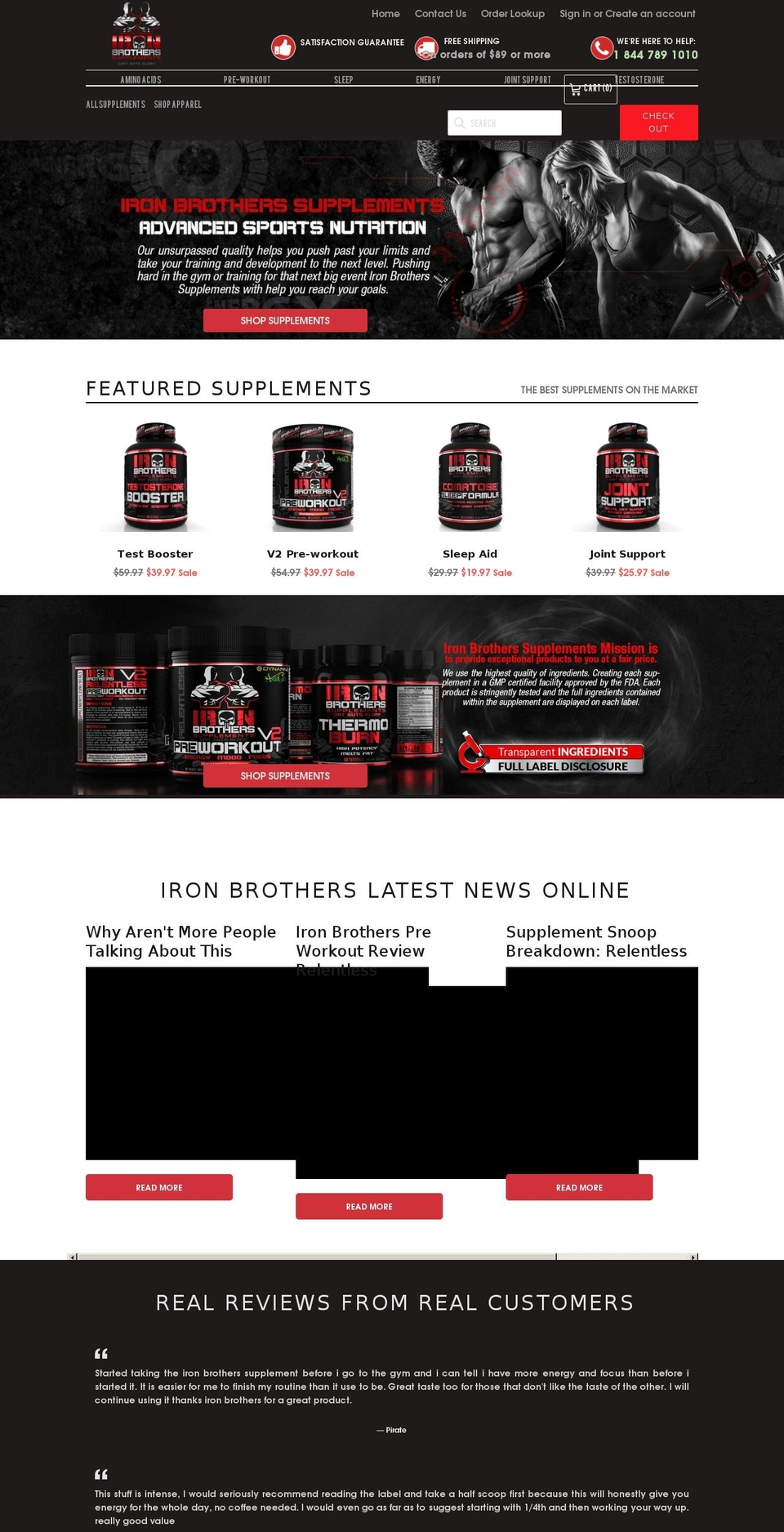 Development 1.2 Shopify theme site example ironbrotherssupplements.com