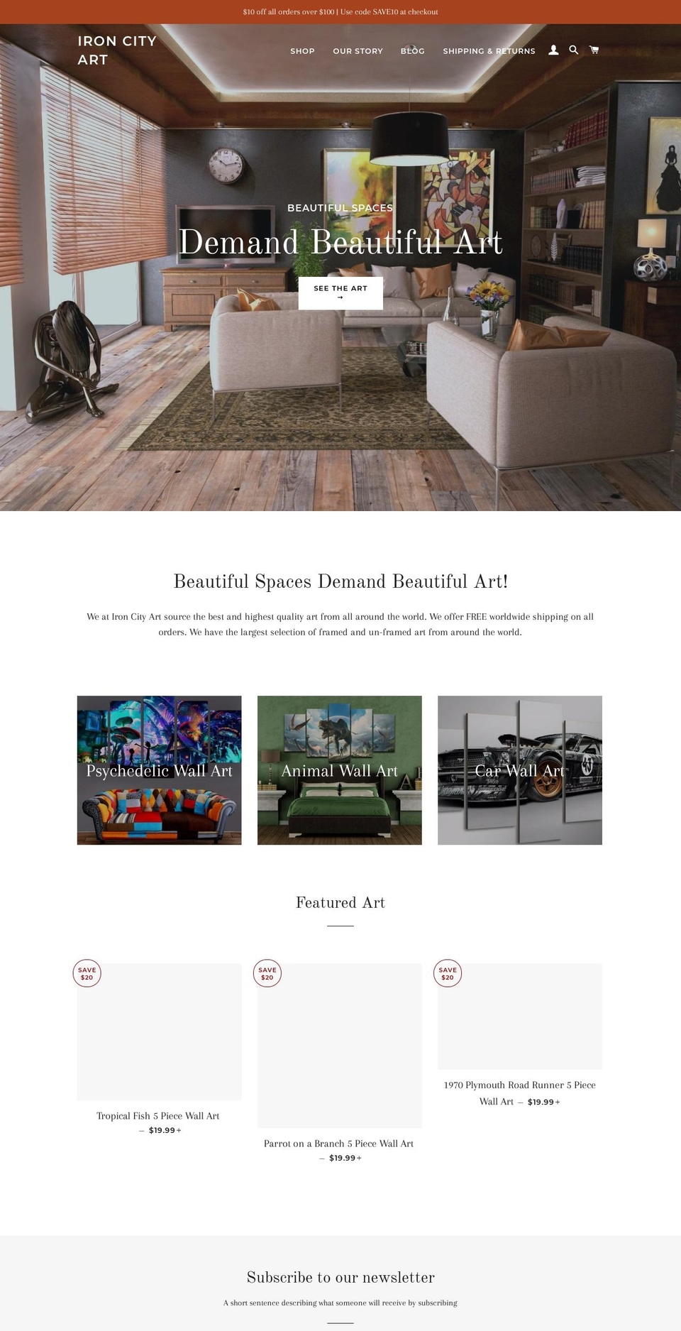 ironcityart.com — Shopify storefront screenshot