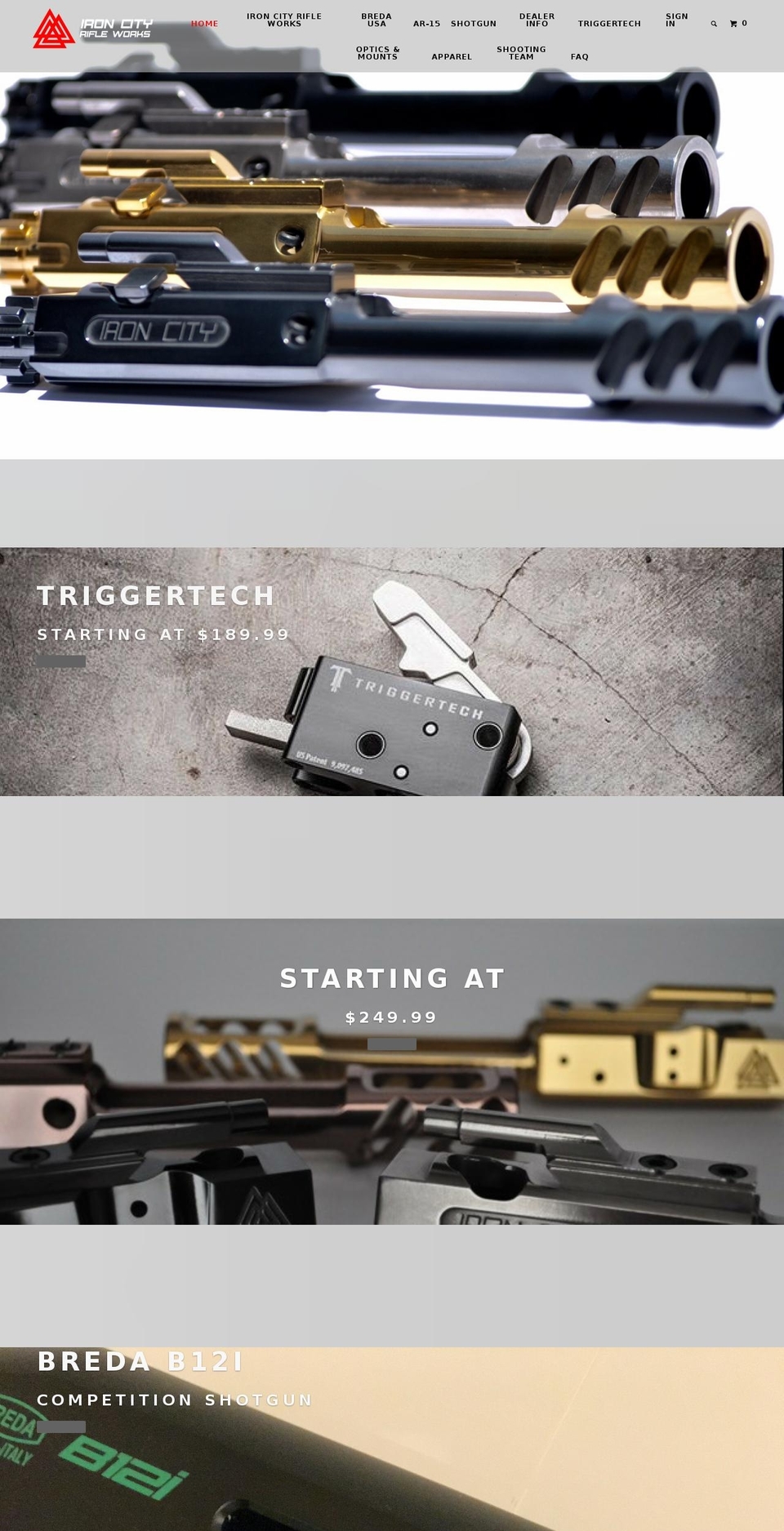 ironcityrifle.com shopify website screenshot