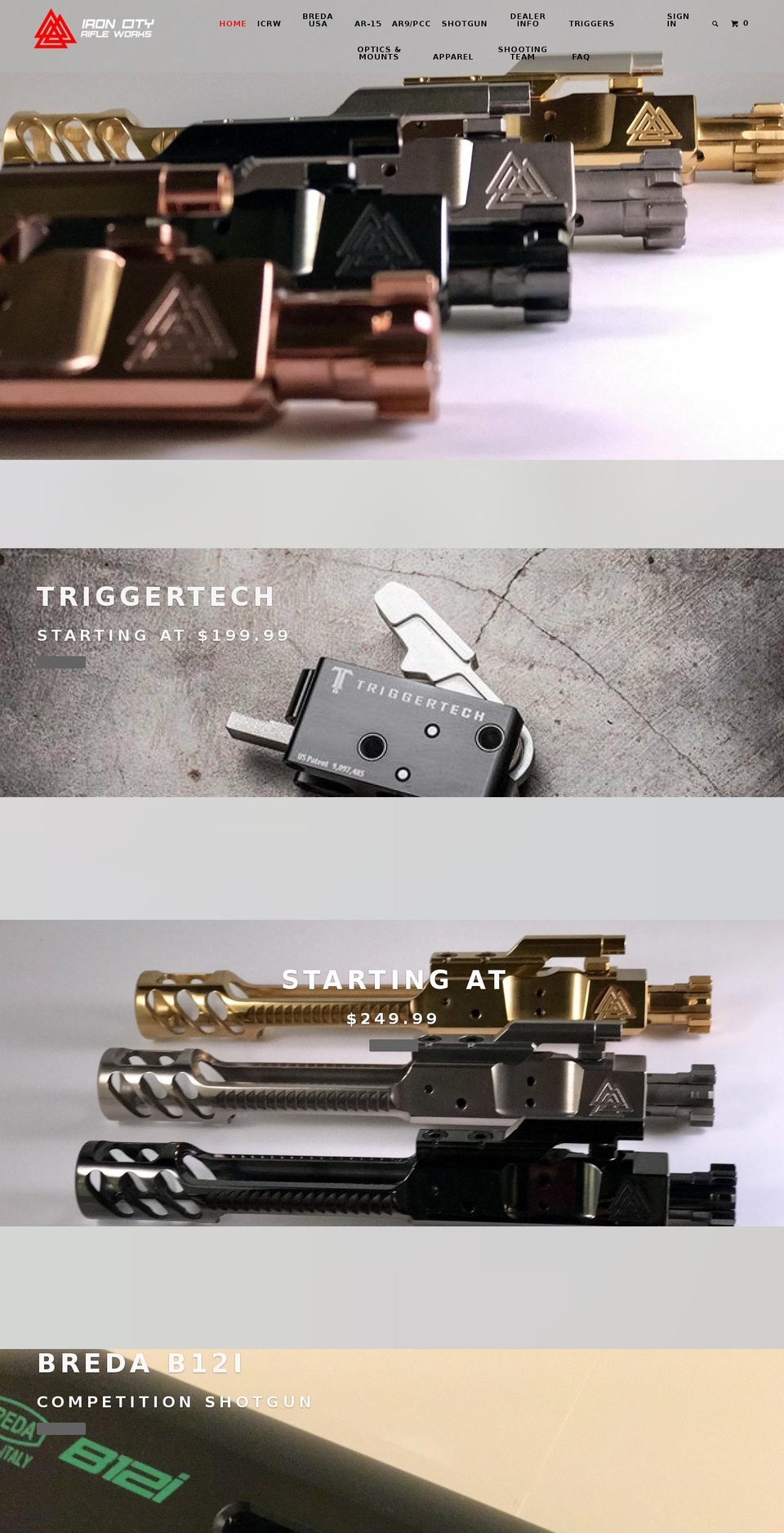 ironcityrifleworks.com shopify website screenshot
