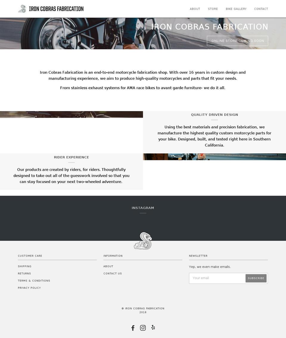 ironcobras.com shopify website screenshot