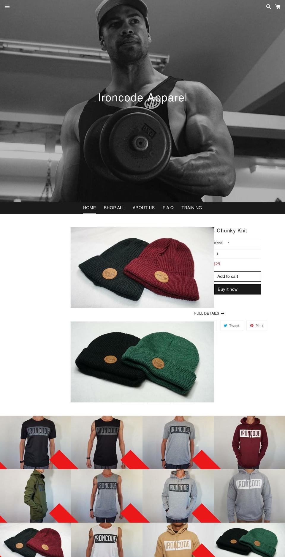 ironcodeapparel.com — Shopify storefront screenshot