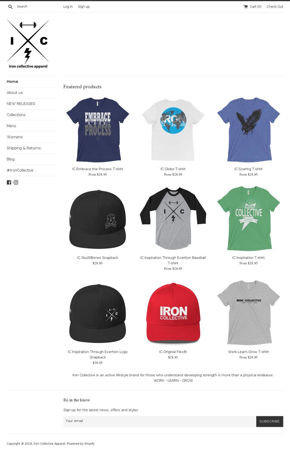 ironcollectiveapparel.com — Shopify storefront screenshot