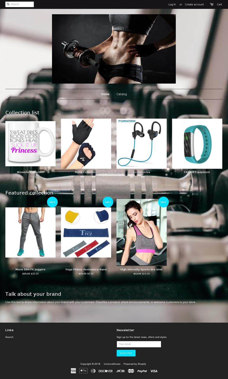 ironcore-fitness.com — Shopify storefront screenshot