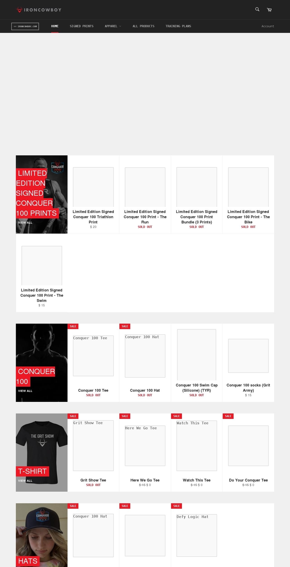 ironcowboystore.com — Shopify storefront screenshot