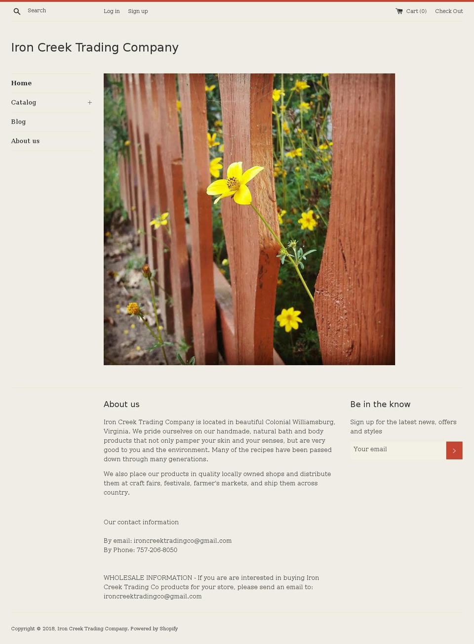 ironcreektrading.com — Shopify storefront screenshot
