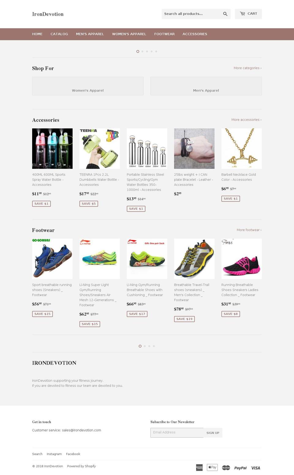 irondevotion.com — Shopify storefront screenshot